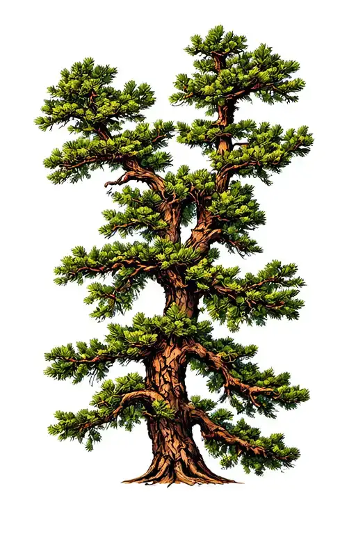 americana lebanese cedar tree tattoo design idea