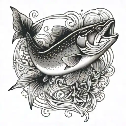 knot trout tattoo design idea