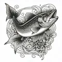 knot trout tattoo design idea