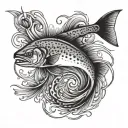 knot trout tattoo design idea