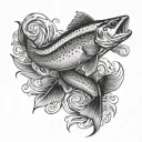 knot trout tattoo design idea