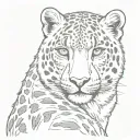 snow leopard sitting tattoo design idea