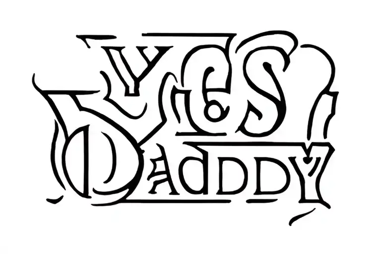 tramp stamp Yes Daddy tattoo design idea