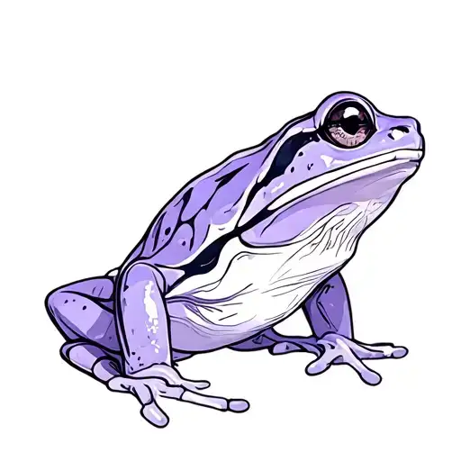 purple and teel simple tree frog  tattoo design idea