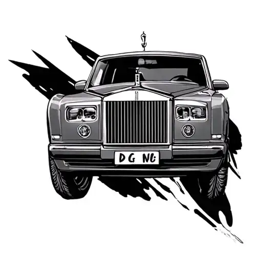DC as the rolls Royce orientated logo tattoo design idea