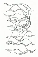 lines and waves tattoo design idea
