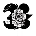 lucky 38 tattoo design idea