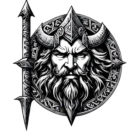 viking god tyr Nordic God symbol tattoo design idea