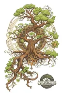 Yggdrasil world tree tattoo design idea