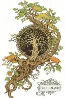 Yggdrasil world tree tattoo design idea
