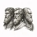 Aristotle, plato, and socrates tattoo design idea
