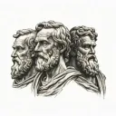 Aristotle, plato, and socrates tattoo design idea