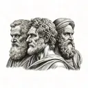 Aristotle, plato, and socrates tattoo design idea