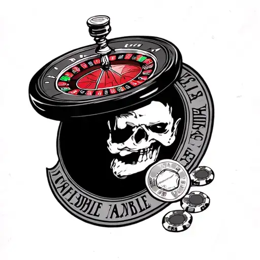 life's a gamble roulette tattoo design idea