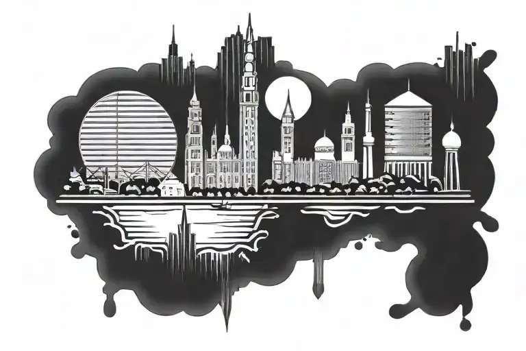 skyline hamburg tattoo design idea