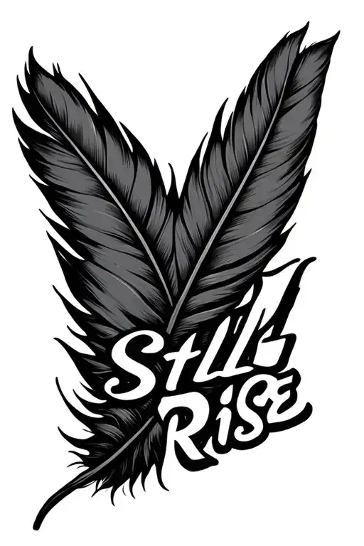 "Still I rise" Black Feather tattoo design idea