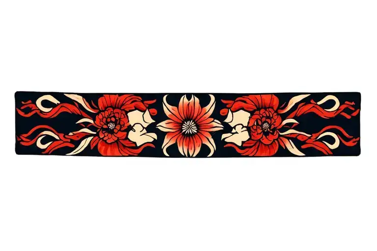 wrist band medieval, mystic, japanese, suprnatural, dark tattoo design idea