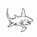 hammer head shark swimming gracefully tattoo design idea