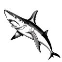 hammer head shark swimming gracefully tattoo design idea