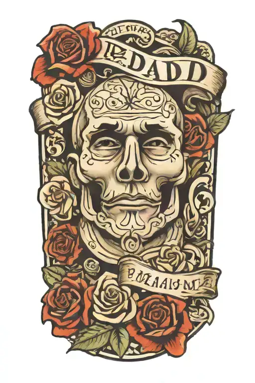 dad memorial tattoo design idea