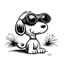 Snoopy wearing night vision goggles tattoo design idea