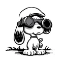 Snoopy wearing night vision goggles tattoo design idea