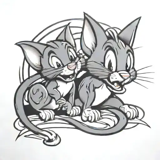 tom and jerry tattoo design idea