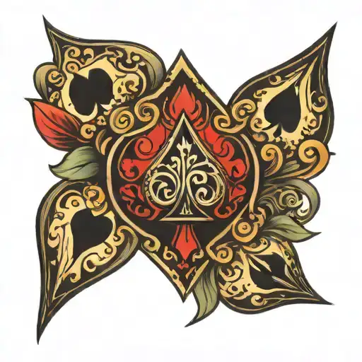 againts all odds 2 of spades tattoo design idea