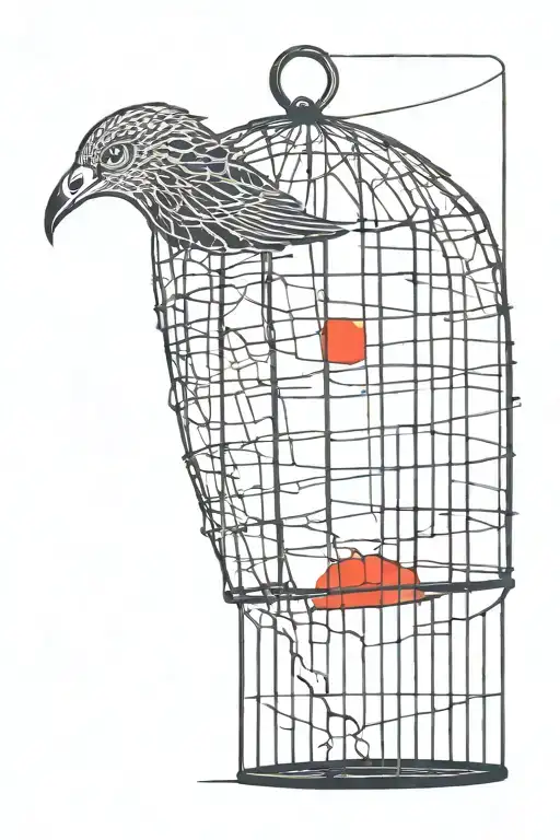 self care, goal, achievement, trapped in your own cage( trying to get free), red evening sun, getting out of dark side tattoo design idea