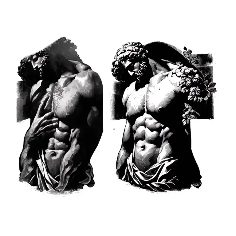 Can you come up with a tattoo. Inspired by what I attached. Maybe John 3:16 on one of my pecs tattoo design idea