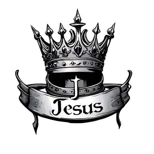 Crown with Jesus' name on it tattoo design idea