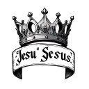 Crown with Jesus' name on it tattoo design idea