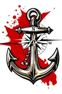 compass and anchor tattoo design idea