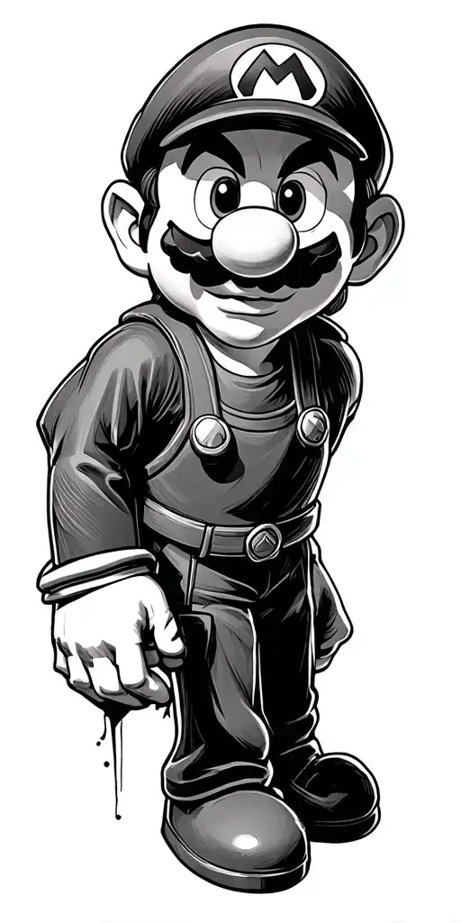 mario brothers tattoo design idea