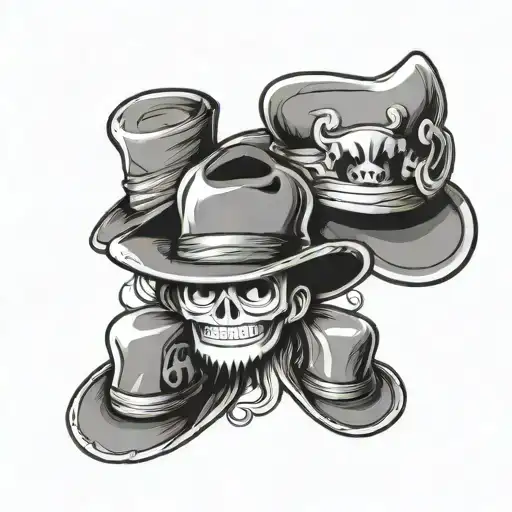 one-piece anim Three hats tattoo design idea