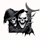 reaper and puppet master tattoo design idea