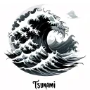 Tsunami tattoo design idea