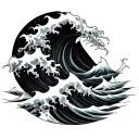 Tsunami tattoo design idea