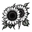national eating disorder awareness symbol with sunflowers and tulips tattoo design idea