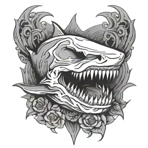 Shark Skull tattoo design idea