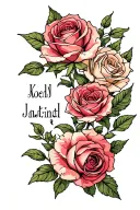 garden of roses with a name tattoo design idea