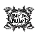 dark lettering saying bite the bullet tattoo design idea