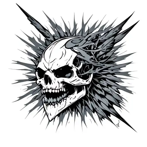 cyber sigilism, aggressive tattoo design idea