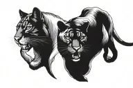 a panther and a puma tattoo design idea