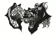 a panther and a puma tattoo design idea