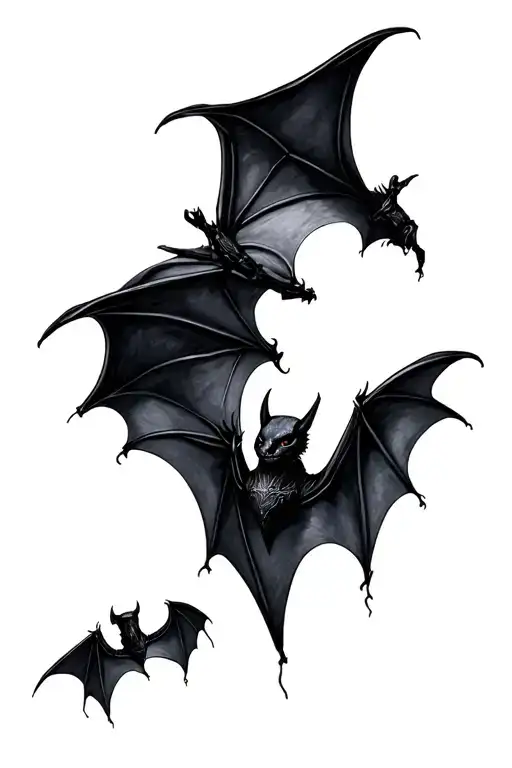 Gothic Bats tattoo design idea
