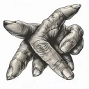 finger with V shape formed tattoo design idea