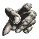 finger with V shape formed tattoo design idea