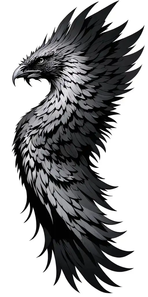 gothic phoenix tattoo design idea