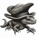 salamander wearing a sombrero tattoo design idea